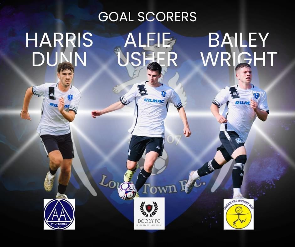 LouthTownFC's tweet image. Your Goal Scorers from yesterday&apos;s home 4-1 win against Nostell Miners Welfare FC were: 

2 x Alfie Usher ⚽️⚽️ - Sponsored by Doody FC
1 x Harris Dunn ⚽️ - Sponsored by AA Properties MT
1 x Bailey Wright ⚽️ - Sponsored by COACH THE WRIGHT WAY 

 #utw #louthtownfc  #whitewolves