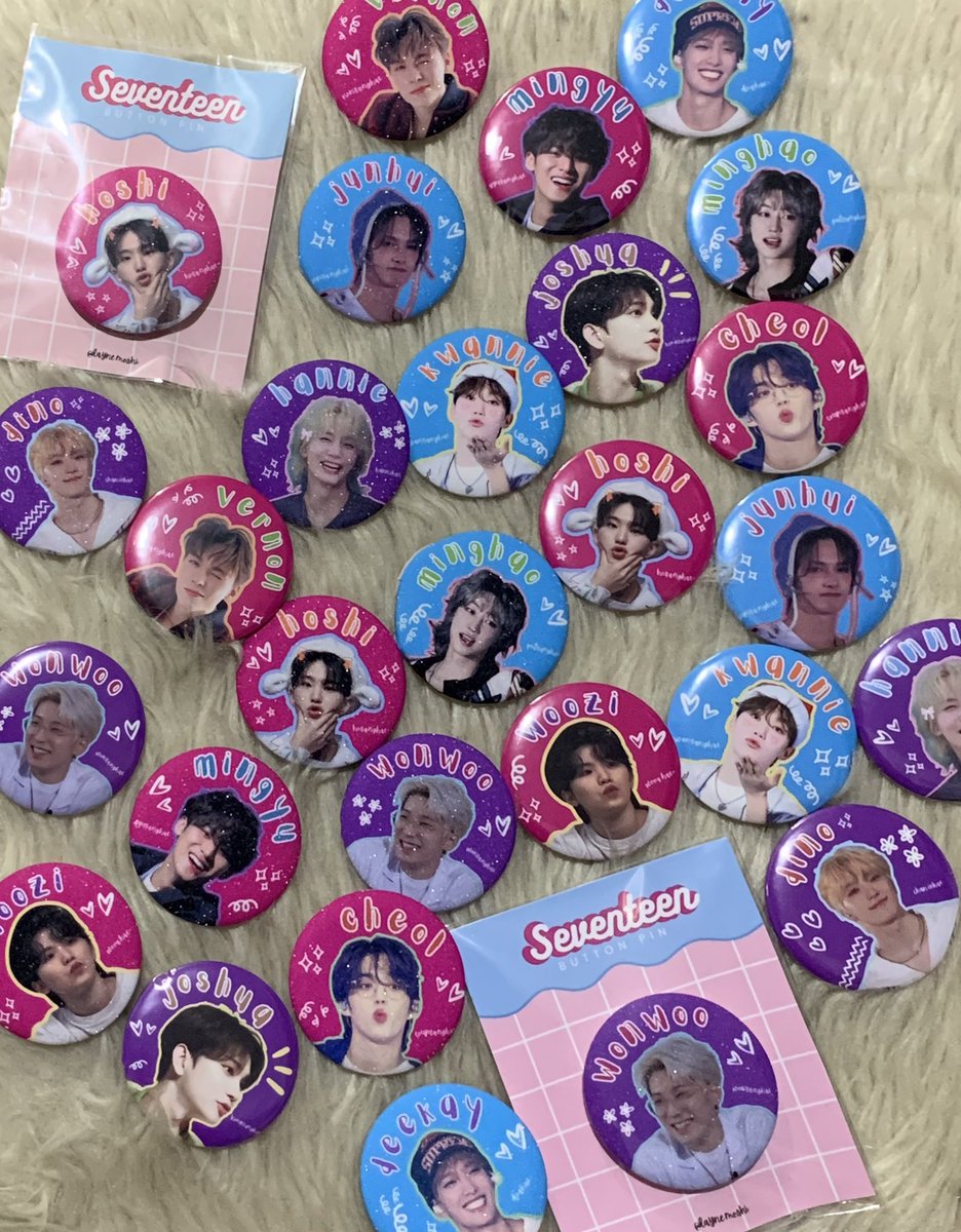 🎀🌸🌷 #bentablesniLayne
wts lfb svt

Seventeen Button Pins🎀🎀

vt.tiktok.com/ZS2dKWLoQ/
- available all members
- glitter or glossy finish
- COD is available