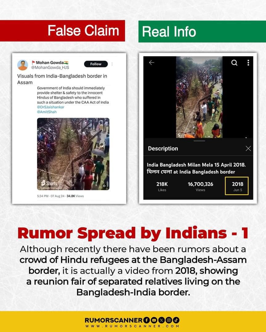 basherkella's tweet photo. Rumor Scanner, A Fact Checking Agency detected 20+ Communal Rumors on X by #Indian Media Outlets, Twitter Accounts. 

These people are spreading these fake news to disturb the communal harmony both in #Bangladesh & #India. They also want to be politically benefitted from these fake news. 

@dhruv_rathee @TheDeshBhakt @AajTakBangla @aajtak @ndtv 
#BangladeshiHindusSaved #BangladeshiHindusAreSafe #BangladeshHindus #SaveBangladeshiHindus #BangladeshiHindus
