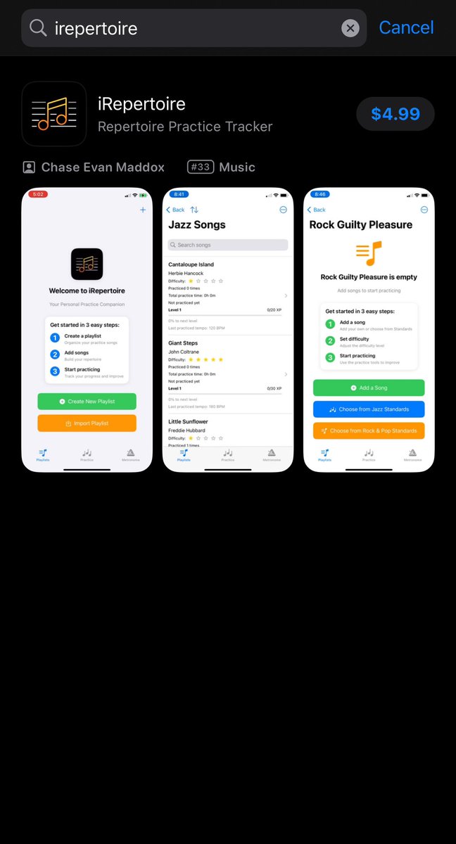 JazzMemes's tweet photo. iRepertoire is out! 📲

The best app to help musicians practice is now available in the Apple App Store 🤘

Get practicing:
https://t.co/hb5vvSXbuG https://t.co/FNOHFIMsCS