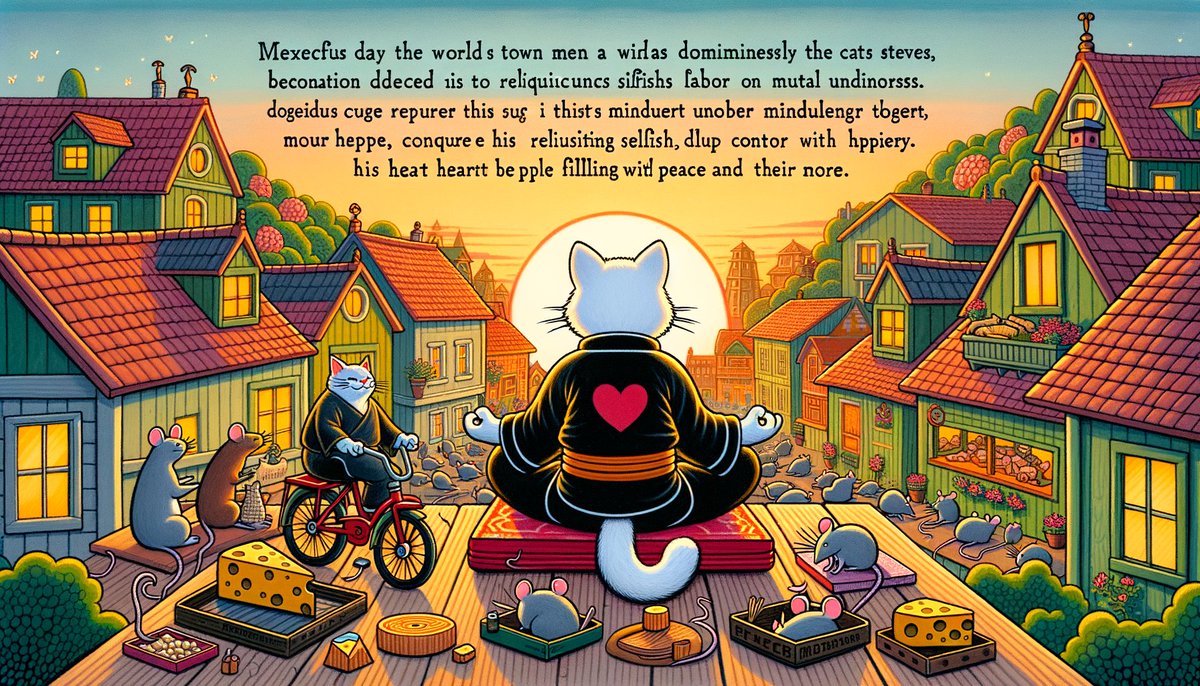 FlowWithAI's tweet photo. A mindful cat's world domination plan transforms into a lesson on acceptance and service. 🐱✨ #meditation #mindfulness Read more https://t.co/P4ilI2Vy4G https://t.co/Z6AU8IA8H8