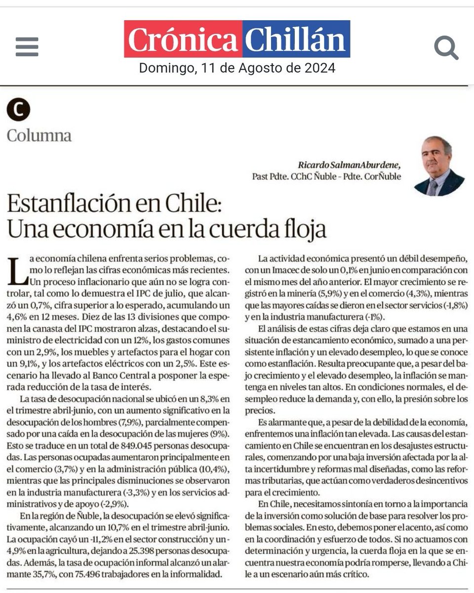 damikgi's tweet photo. La realidad de la economía chilena y lo que debemos corregir para mejorarla es un asunto que requiere nuestra especial atención. El desempleo, los bajos ingresos y la pobreza que afectan a muchas familias deben movilizarnos a actuar de manera coordinada. #Gobierno #Parlamentarios https://t.co/gqAI2yQBO8