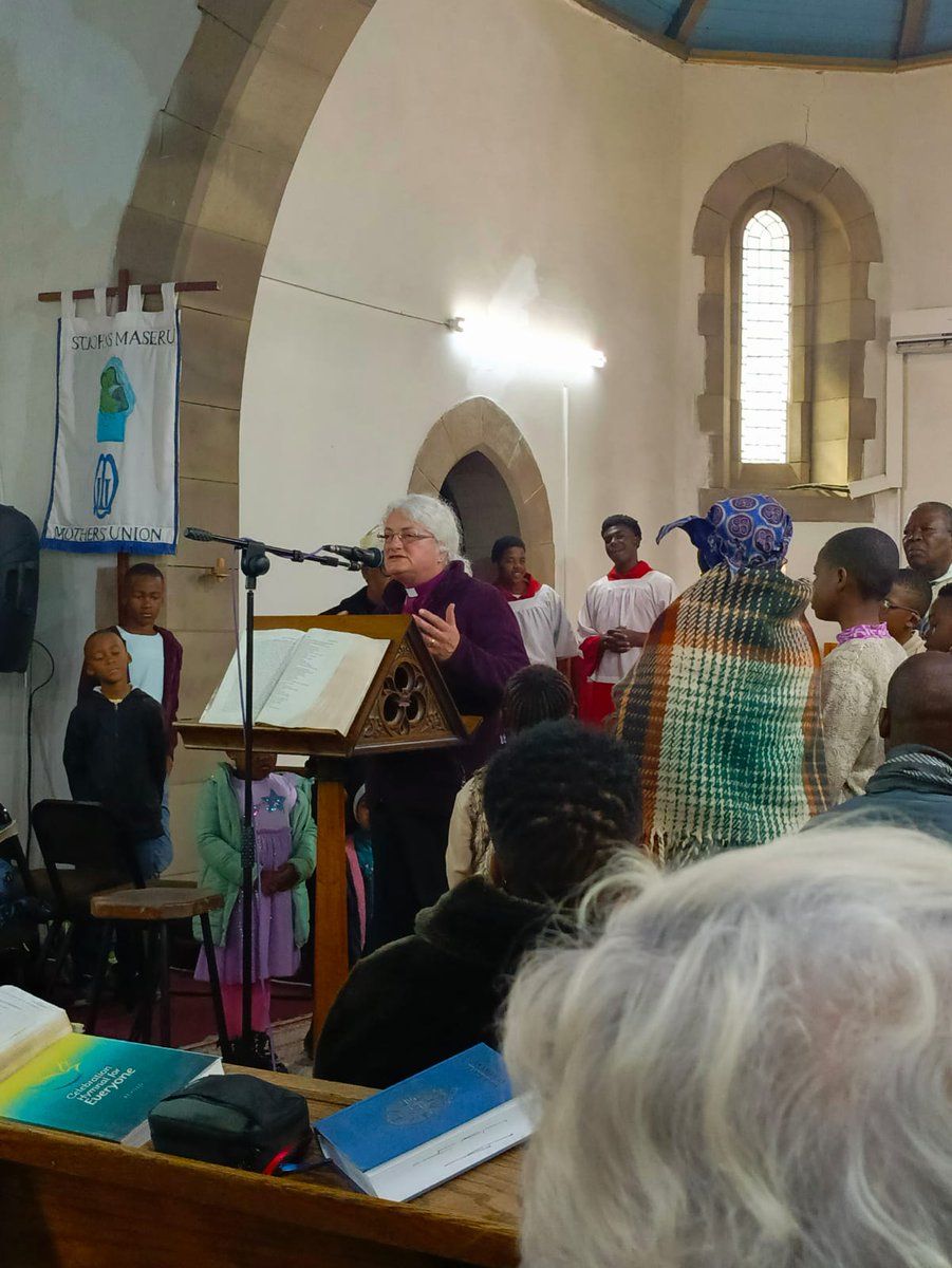 HarryMacDonald0's tweet photo. Special guests for this morning's service at St John's here in Maseru - representatives from the Lesotho Durham Link led by the Rt Rev Bishop Sarah Clark of the @DioceseofDurham. So much history at St John's that brings the British and Basotho together as one in faith. https://t.co/Ks6M7ccfSu