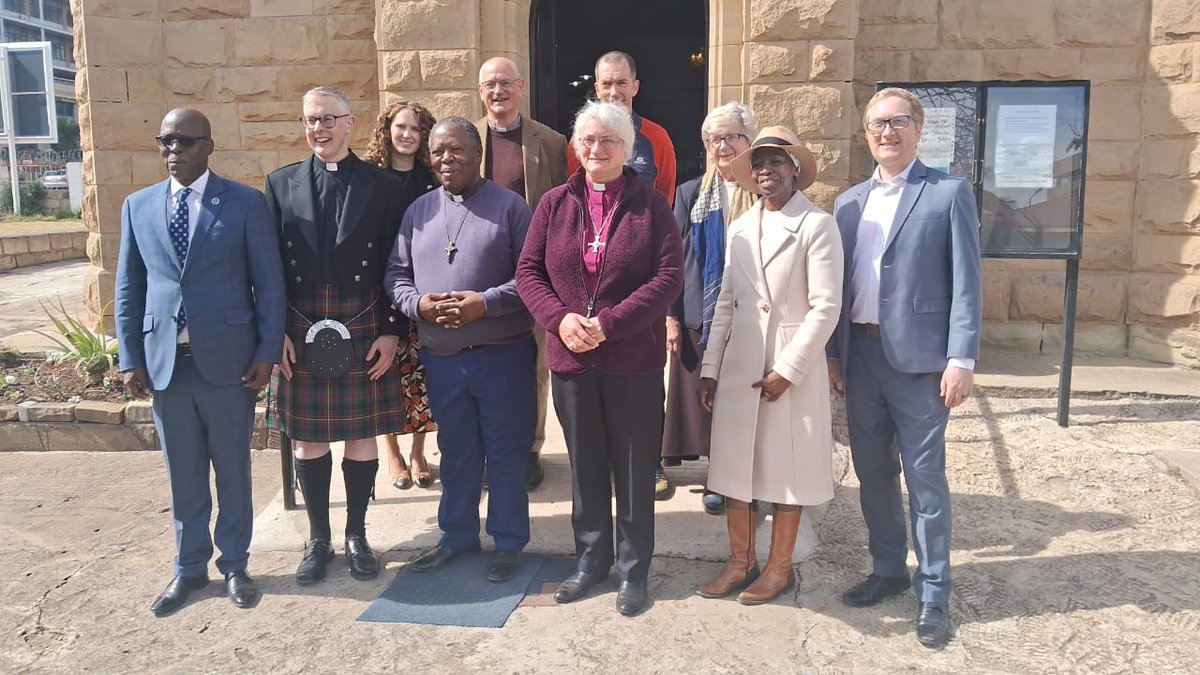 HarryMacDonald0's tweet photo. Special guests for this morning's service at St John's here in Maseru - representatives from the Lesotho Durham Link led by the Rt Rev Bishop Sarah Clark of the @DioceseofDurham. So much history at St John's that brings the British and Basotho together as one in faith. https://t.co/Ks6M7ccfSu