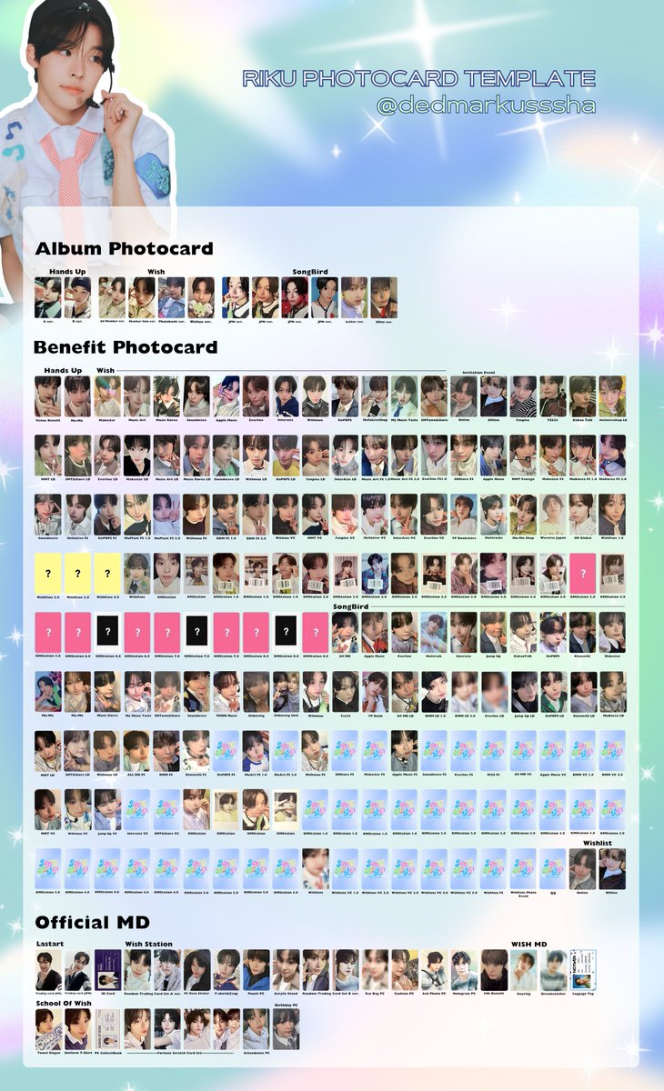 NCT WISH💫 🔹Sion, Riku ALL Photocard Template 엔시티위시 Hands Up