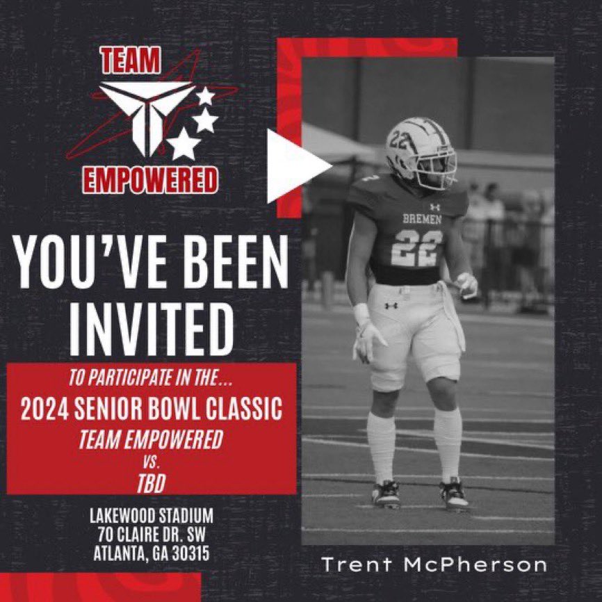 Trent McPherson (@trentmcpherson5) on Twitter photo Looking forward to another chance to compete! Appreciate the opportunity @THS0824
<a href="/GATABHSdevils/">Bremen Football</a> <a href="/ElijahJace/">Jace Elijah Jordan</a> <a href="/CoachRobison_/">Sam Robison</a> <a href="/coach_folds/">Nick Folds</a> <a href="/makai_terry/">Coach Makai Terry</a> <a href="/BremenRecruits/">Bremen Football</a> <a href="/NwGaFootball/">NwGa Football</a> <a href="/RecruitGeorgia/">Recruit Georgia</a>
<a href="/CoachJBrawner/">Jumaane Brawner</a> <a href="/TrustGodProcess/">Derrick Teagle</a>
<a href="/AlonzoDamon2/">DaGACoach</a> <a href="/clwood23/">Charles Wood</a>
<a href="/SleeperMedia/">Jake Randig📸</a> Looking forward to another chance to compete! Appreciate the opportunity @THS0824
<a href="/GATABHSdevils/">Bremen Football</a> <a href="/ElijahJace/">Jace Elijah Jordan</a> <a href="/CoachRobison_/">Sam Robison</a> <a href="/coach_folds/">Nick Folds</a> <a href="/makai_terry/">Coach Makai Terry</a> <a href="/BremenRecruits/">Bremen Football</a> <a href="/NwGaFootball/">NwGa Football</a> <a href="/RecruitGeorgia/">Recruit Georgia</a>
<a href="/CoachJBrawner/">Jumaane Brawner</a> <a href="/TrustGodProcess/">Derrick Teagle</a>
<a href="/AlonzoDamon2/">DaGACoach</a> <a href="/clwood23/">Charles Wood</a>
<a href="/SleeperMedia/">Jake Randig📸</a>