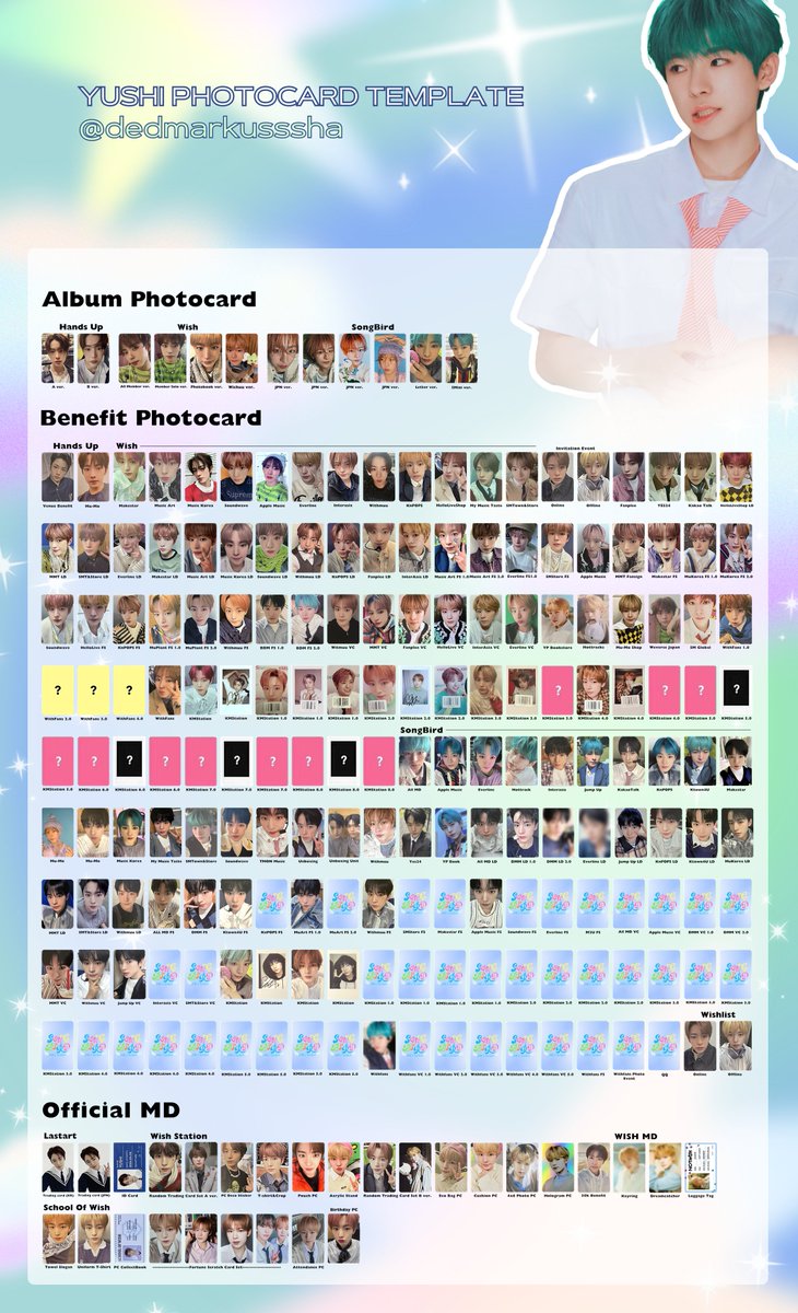 NCT WISH💫 🔹Yushi, Jaehee ALL Photocard Template 엔시티위시 Hands