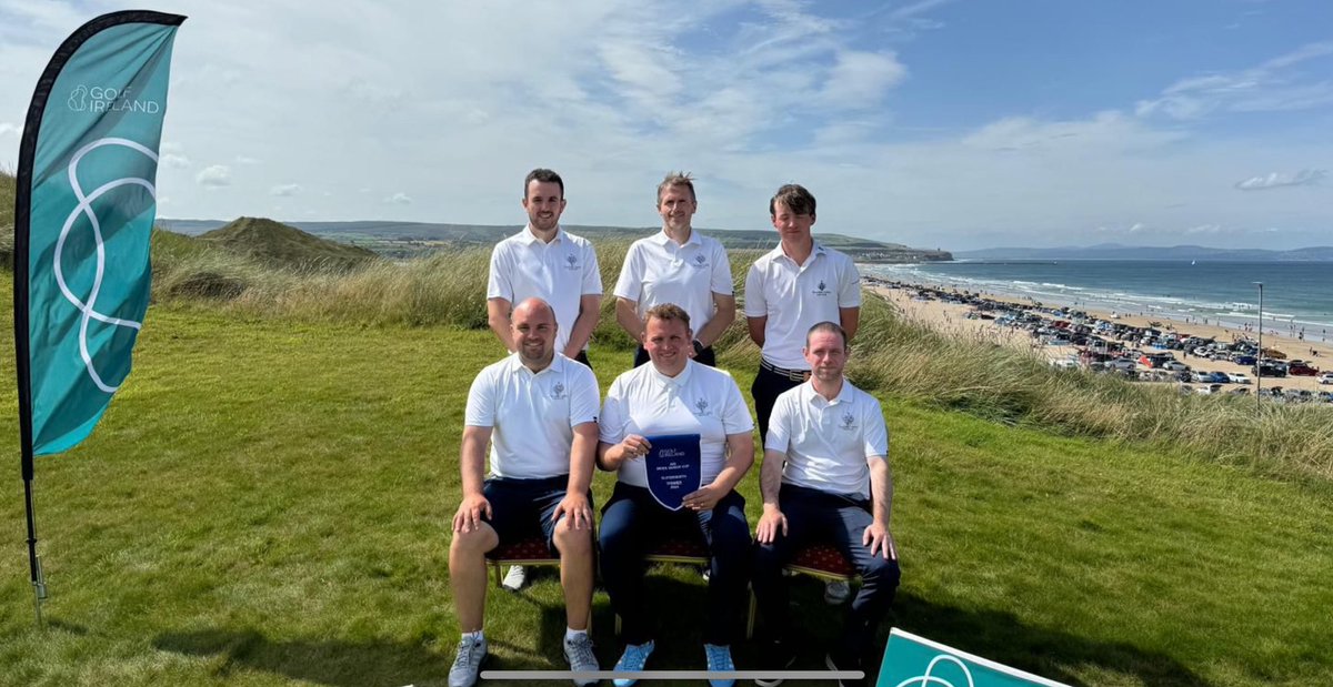 GalgormGolf's tweet photo. 🏆 Senior Cup Winners 🏆 

Congratulations to our Senior Cup team who defeated Malone GC to win the Ulster North Pennant at Portstewart today. 

Well done to Team Captain Scott Johnston and players: Josh Hill, Michael Reid, Jordan Hood, Patrick Dallat and Jamie Sutherland. https://t.co/h7vcq1Sz6M