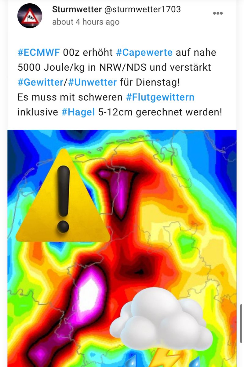 Der bevorstehende Unwettertag ist leider wieder ein gefundenes Fressen für unseriöse Clickbait-Accounts wie „Sturmwetter“. Bitte meidet derartige Seiten, durch Teilen und Kommentieren erhalten derartige Fake-News-Plattformen unnötig große Reichweite