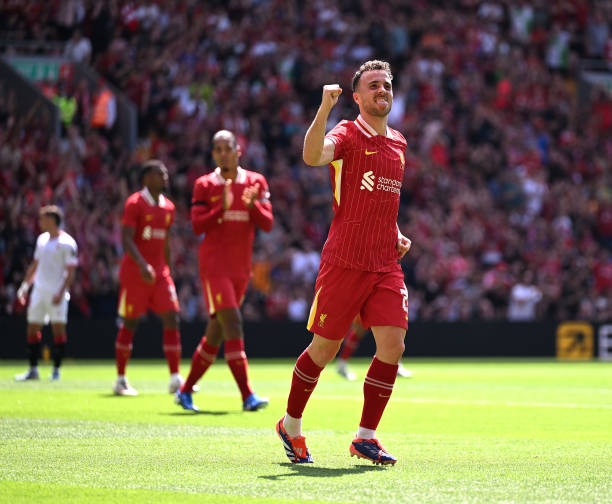 SiaranBolaLive's tweet photo. FT #Pramusim 

Liverpool 4-1 Sevilla
⚽️ Diogo Jota
⚽️⚽️ Luis Diaz
⚽️ Trey Nyoni
---
⚽️ Fernandez

Home sweet home. 
Anfield. https://t.co/kO1PQMf3ll