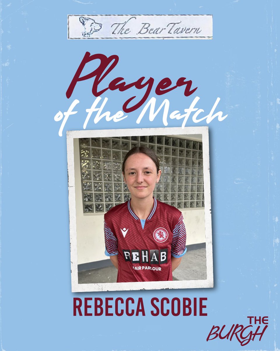 DryburghAthW's tweet image. Our @SWFChampionship player of the match today 🙌

✨Rebecca Scobie✨

Sponsored by The Bear Tavern

#BackTheBurgh #BeTheDifference