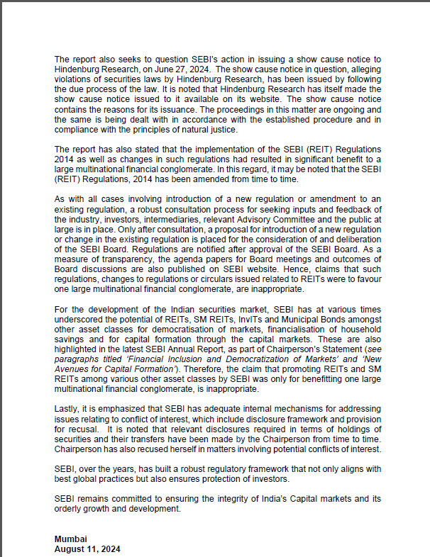 NDTVProfitIndia's tweet photo. #SEBI releases statement on #HindenburgResearch’s report.

For the latest news and updates, visit: https://t.co/NKSVSeJ1VB https://t.co/nirctFIZXJ