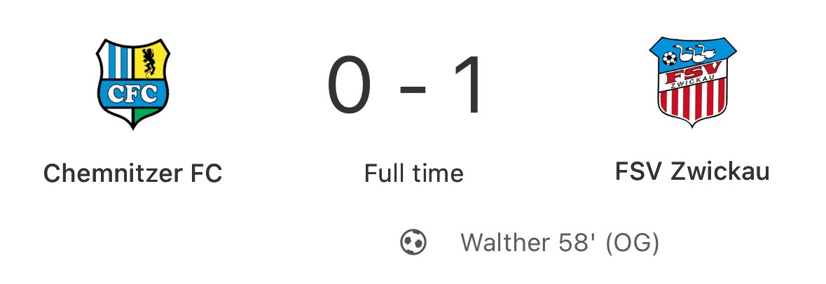 EastGermanFooty's tweet photo. ZWICKAU WIN THE BEZIRKSDERBY!

Who saw that coming?!

Die Schwäne get their first points of the season whilst inflicting CFC’s first defeat!

#RLNO #CFCFSV https://t.co/IplmKLBdPn