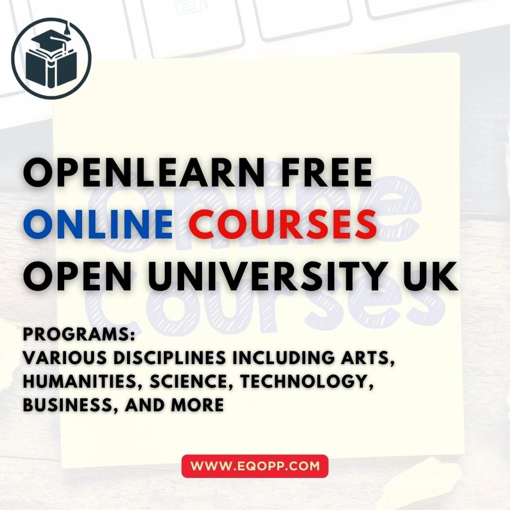 eqoppofficial's tweet photo. OpenLearn Free Online Courses with Free Certificate | Open University UK

Link: https://t.co/r46bdzhfB0

Deadline: Ongoing; courses available year-round

Programs: Various disciplines including Arts, Humanities, Science, Technology, Business, and more https://t.co/aBcefpjzoq