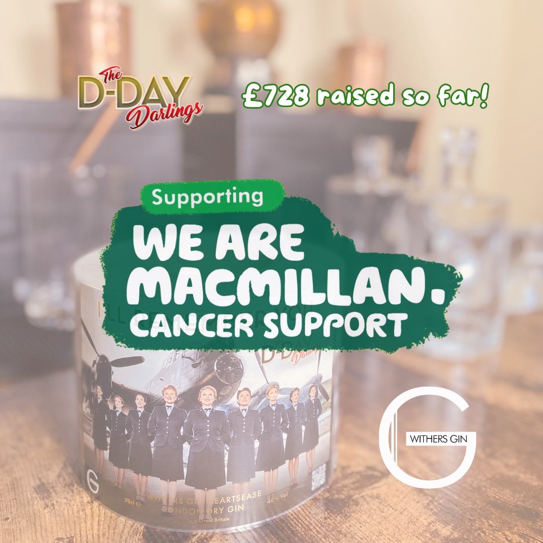 Fundraising is very important to us and we’re so proud to be supporting <a href="/macmillancancer/">Macmillan Cancer Support</a> this year through our collaboration with <a href="/WithersGin/">Sarah Withers</a> 💚
A percentage of all sales of our commemorative gin ‘I’ll Remember You’ goes to Macmillan and so far with your support we’ve raised £728