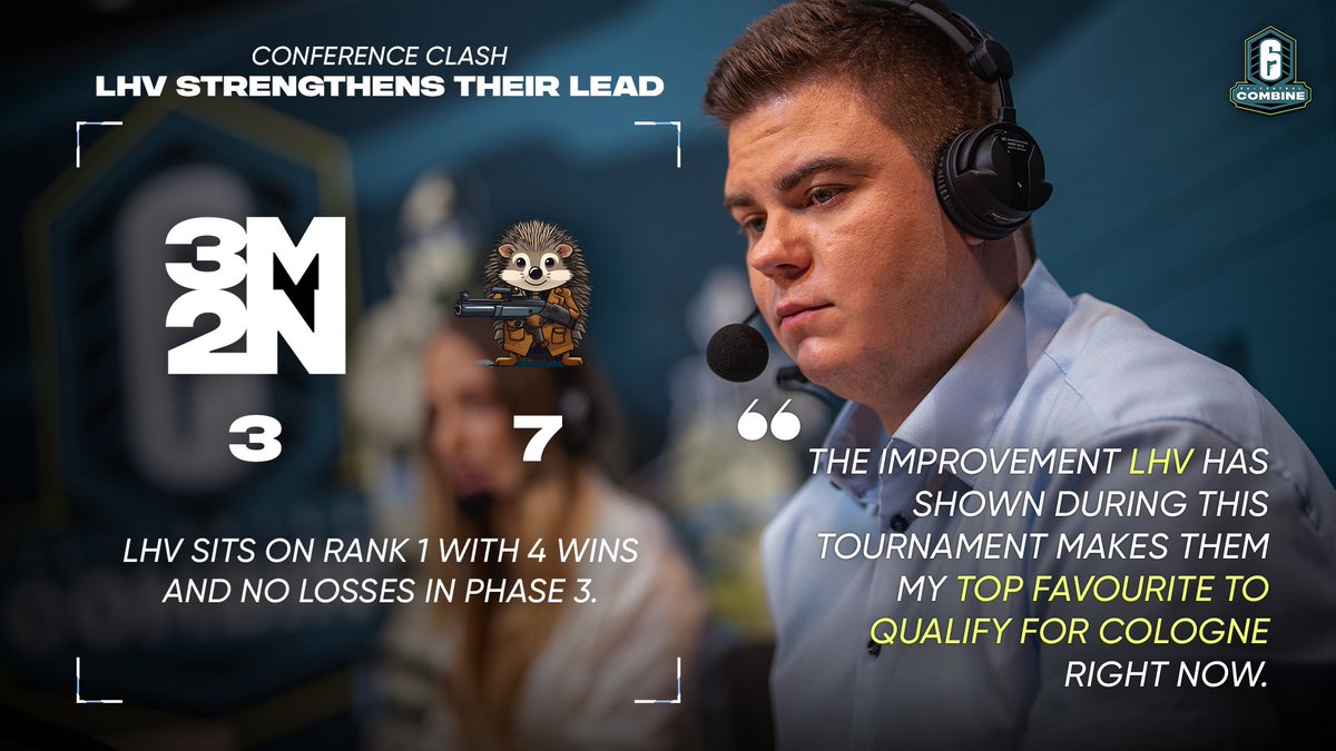 Rainbow Six Esports Europe (@r6esportseu) on Twitter photo Team #LHV qualified for the Conference Clash as the 3rd-placed team from Division B1.
Now they're crushing everyone in their way!!! ๐ฅ
<a href="/silver219_/">Riccardo "silver219" M.</a> even says they might enter the grand final in Cologne!
Do you agree? ๐ฌ๐
#R6Combine Team #LHV qualified for the Conference Clash as the 3rd-placed team from Division B1.
Now they're crushing everyone in their way!!! ๐ฅ
<a href="/silver219_/">Riccardo "silver219" M.</a> even says they might enter the grand final in Cologne!
Do you agree? ๐ฌ๐
#R6Combine