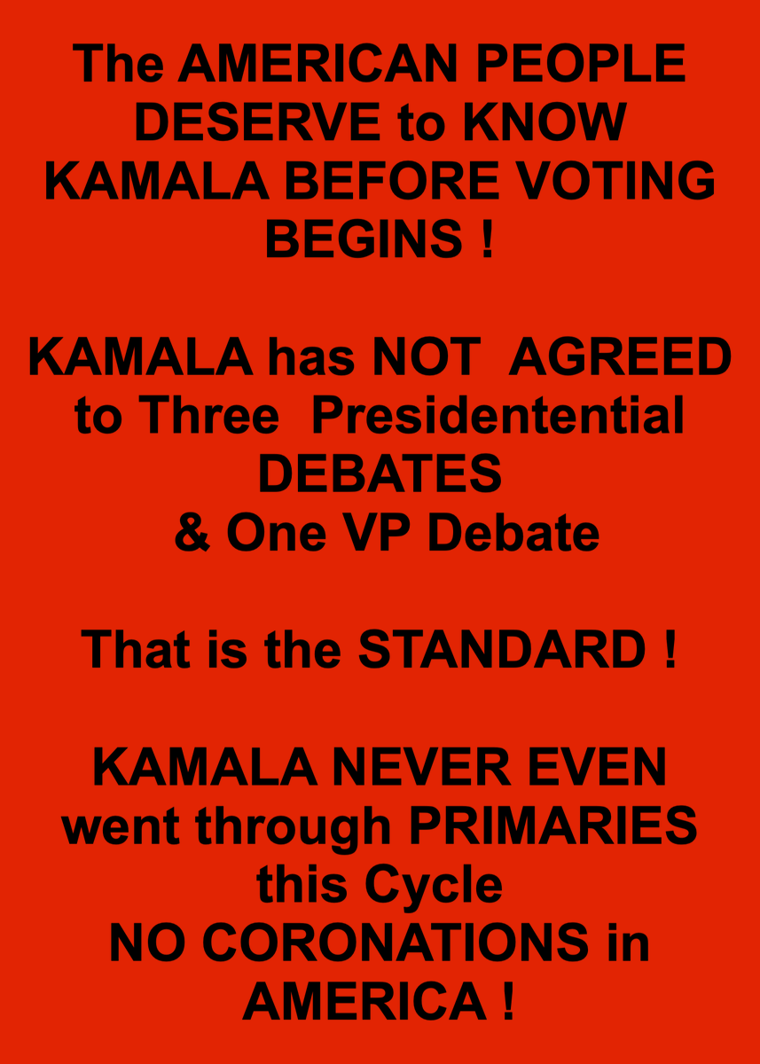 PeriklesGREAT's tweet photo. @JDVance Kamala the people want 3 Debates &amp; Lots of Press Conferences to better know you ! 
Who is the REAL KAMALA ?
Farthest LEFT US SENATOR &amp; Key member of Biden Decision making team? 
or Something ELSE ?
I think KAMALA is  a LIAR &amp; FRAUD ! 
Anyone with me? https://t.co/DkxAuGoDDD