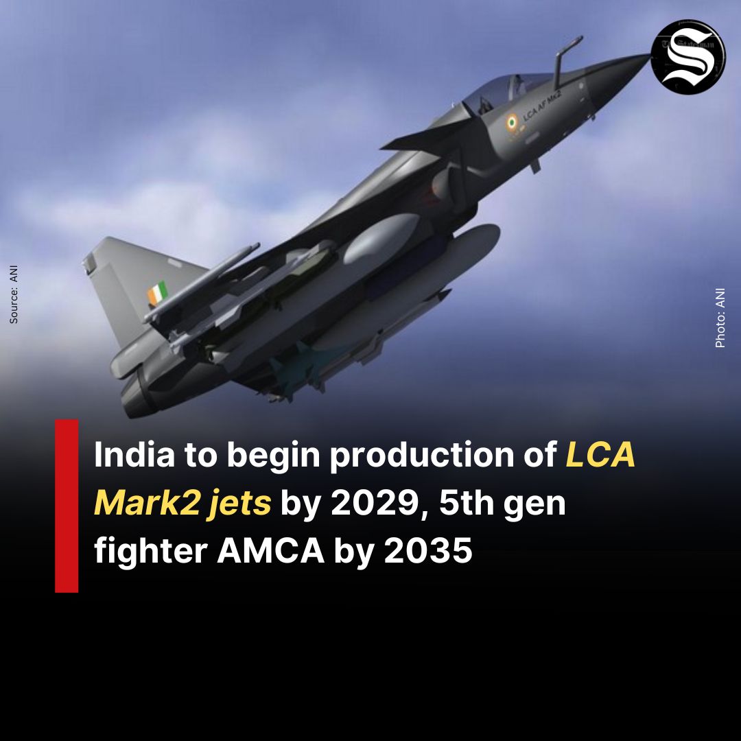TheStatesmanLtd's tweet photo. The 4.5-generation #LCAMark2 fighter jets are set to start flying by March 2026, with mass production beginning in 2029. The Indian fifth-generation Advanced Medium Combat Aircraft is expected to enter mass production by 2035.

#IndianAirforce #Defence #LatestNews #TheStatesman https://t.co/lJojkOnZ2i