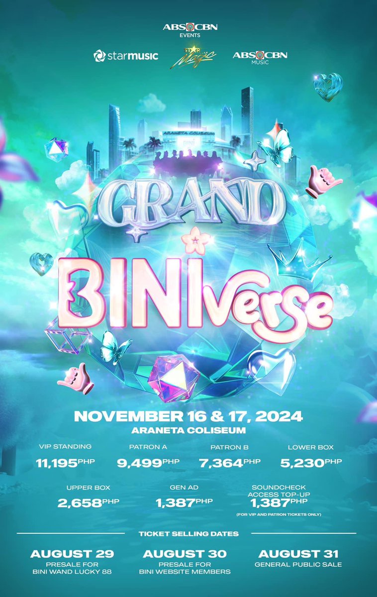 TEAMBLOOMPH's tweet photo. BINI’s ticket prices glow up ✨

#BINI @BINI_ph https://t.co/PoYcxS36Uo