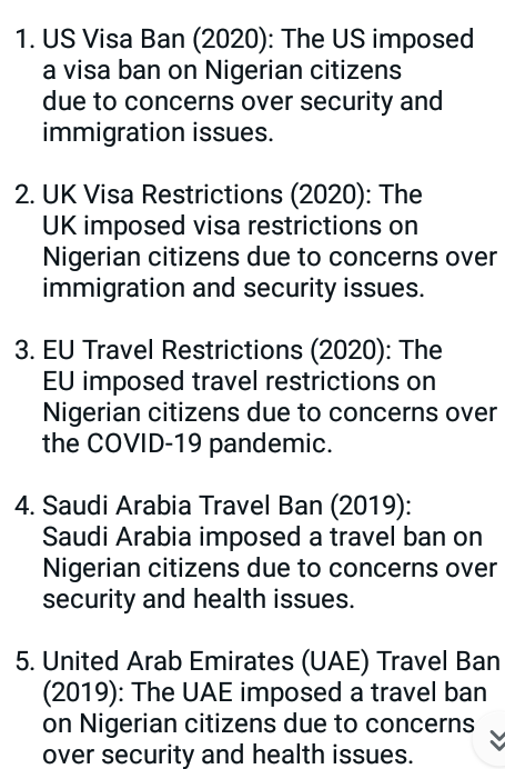Anti_ADOS's tweet photo. Countries and organisations that banned Nigerians. These people are a global problem. No one wants them.

Babes Sunnyside #Tyla Ntsiki Burna Boy #MissSA2024 https://t.co/yBAT7bbc4y