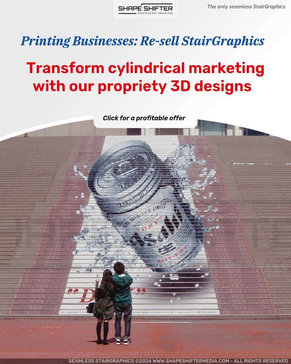 shapeshiftergfx's tweet photo. https://t.co/69Un6mtOcd Printing Businesses: Re-sell StairGraphics Transform cylindrical marketing with our propriety 3D designs #stairs #art #paintedstairs #stairart #stairgraphics #printmedia #construction #streetartphotography #artistic #floorgraphics #steps https://t.co/vVWql4mH11
