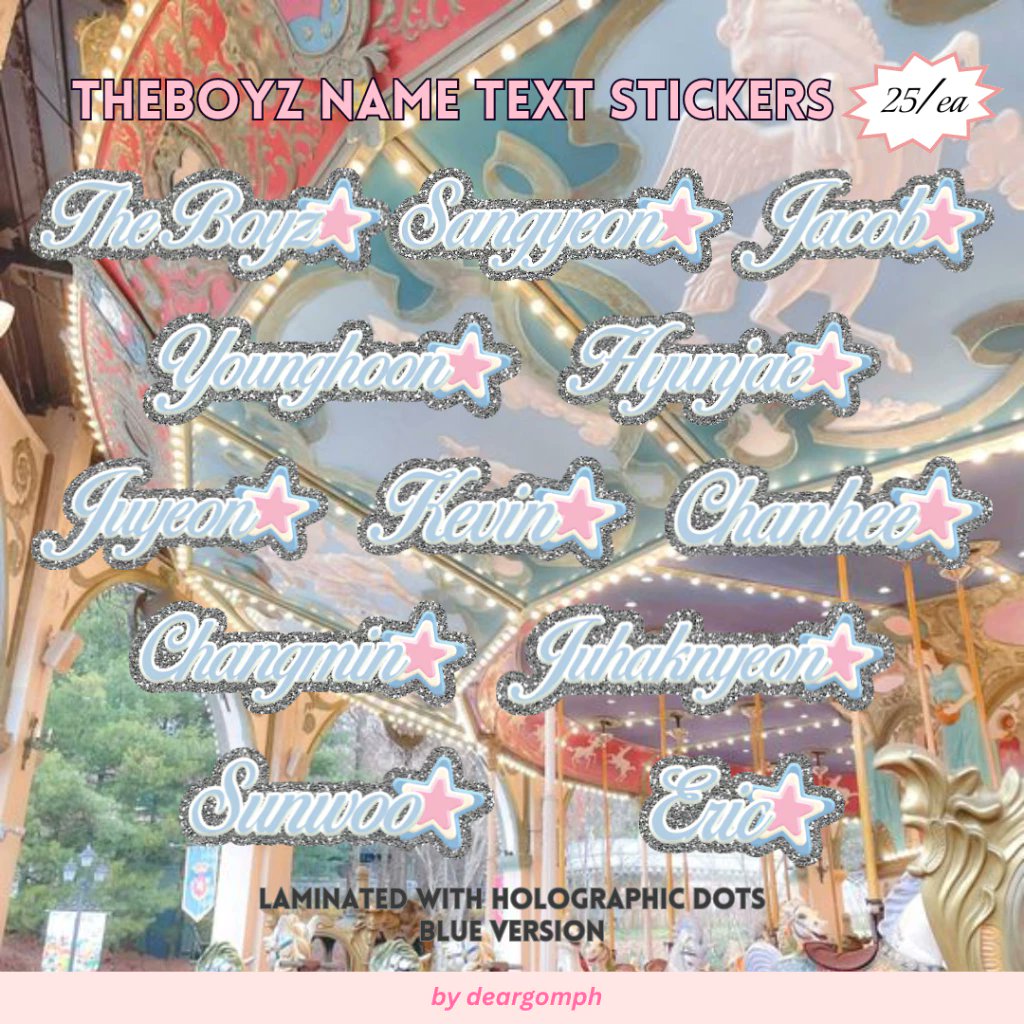 deargomph's tweet image. #gommiestickers

🎧 the boyz name text stickers 

💬 only 25 pesos each

💿 wts lfb tbz the boyz kevin sangyeon jacob younghoon hyunjae juyeon chanhee changmin juhaknyeon sunwoo eric ph