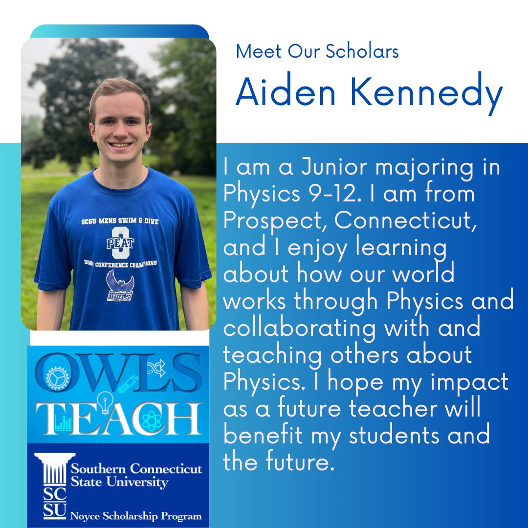 Meet one of our newest scholars Aiden Kennedy! 

#scsu #STEMeducation #Noyce

<a href="/scsu/">Southern Connecticut State University 🦉</a> <a href="/CTStateEdu/">Connecticut State Community College</a>