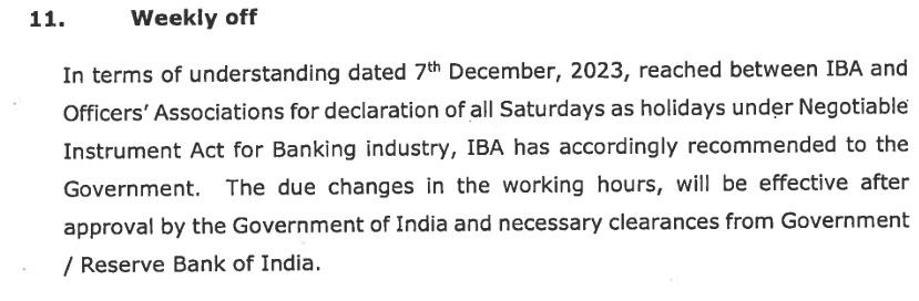 9th Joint Note - UFBU proposed 5days banking and IBA agreed to it but whose approval is awaited for implementation of 5days banking. Work life balance for most productive bankers #5DaysBankingKab ????

<a href="/PMOIndia/">PMO India</a> <a href="/ChiefIba/">IBA_Chief_Executive</a> <a href="/rupamsmail/">Rupam Roy</a> <a href="/ChVenkatachalam/">CH VENKATACHALAM</a> @officialAIBOC <a href="/nsitharaman/">Nirmala Sitharaman</a>