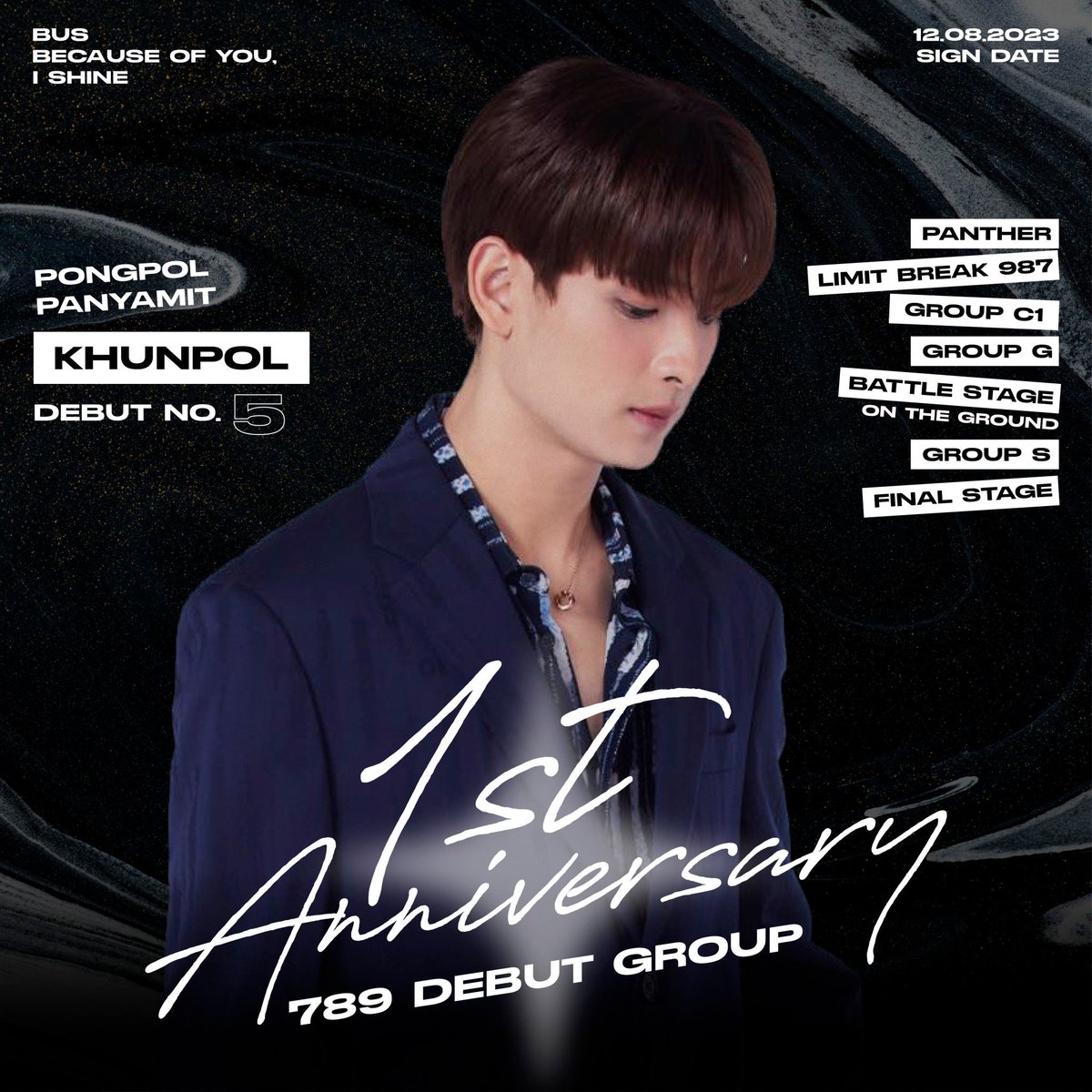 khunpolkingdom's tweet photo. 𝐀𝐧𝐧𝐢𝐯𝐞𝐫𝐬𝐚𝐫𝐲 𝟏𝐬𝐭 🎉
𝟕𝟖𝟗 𝐃𝐄𝐁𝐔𝐓 𝐆𝐑𝐎𝐔𝐏 

ก้าวเข้าสู่ปีที่ 1 สำหรับการเติบโตอย่างแข็งแรงของเด็กทั้ง 12 คน จาก BUS because of you I shine และพวกเราชาว BEUS 

ขอให้ขุนพลและ BUS เติบโตเป็นศิลปินที่ได้ทำตามความฝัน ประสบความสำเร็จในทุก ๆ อย่าง���ี่ตั้งใจไว้เลยนะคะ 🚌✨

#OneYear789Turns12
#789DEBUTGROUP
#KHUNPOL 
#BUSbecauseofyouishine