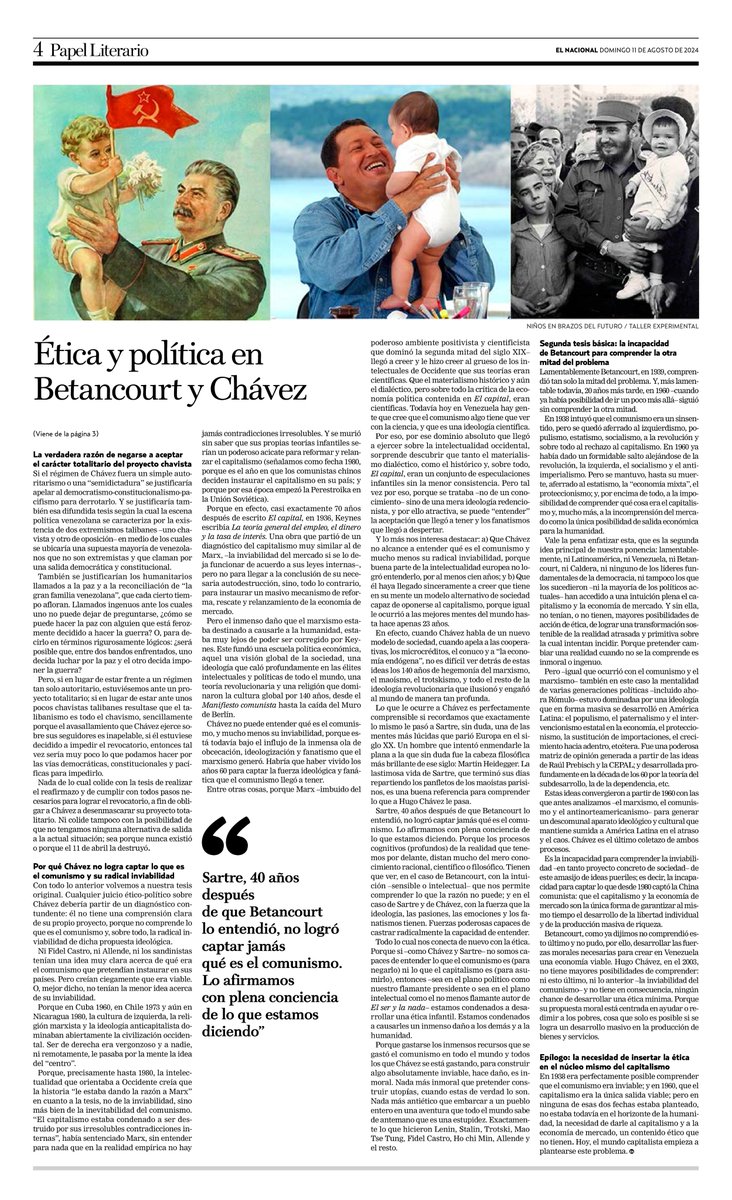 No dejen de leer este artículo de Emeterio Gómez publicado hoy en el Papel Literario de <a href="/ElNacionalWeb/">El Nacional</a>. Para los jóvenes: Emeterio fue un gran economista que desde la UCV formó a varias generaciones de profesionales, e intentó desde la teoría económica una síntesis de ideas