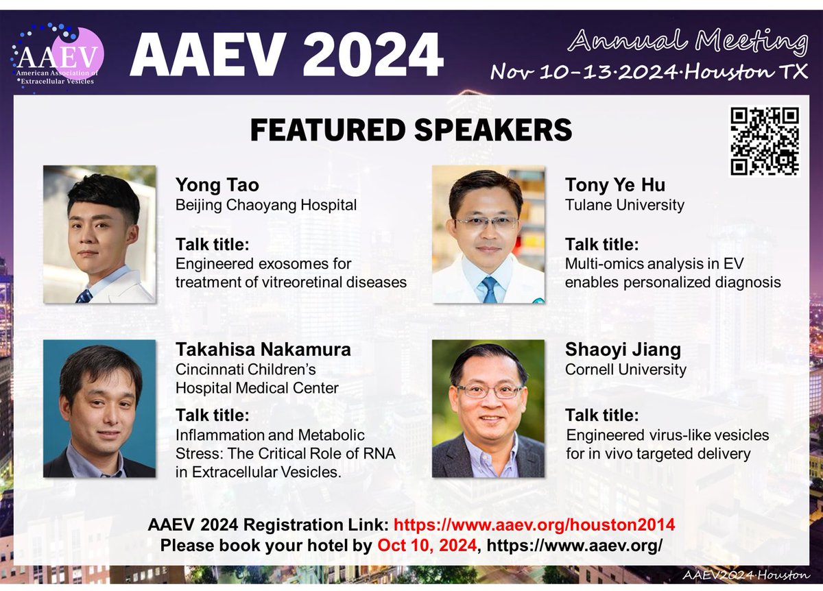 #AAEV2024 Speaker highlight #1. Featuring: Yong Tao, Tony Ye Hu, Takahisa Nakamura, and Shaoyi Jiang. 
Please book hotel ASAP, rooms are filling fast! marriott.com/event-reservat…
For all event information, please visit: aaev.org/houston2014