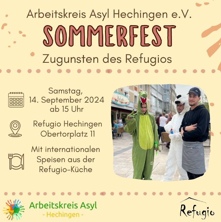 Am 14. September 2024 findet ab 15 Uhr in #Hechingen im Refugio das Sommerfest von des „Arbeitskreis Asyl Hechingen e.V.“ statt.
#ProAsyl