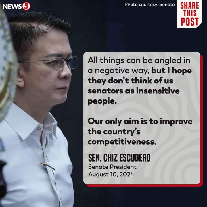 ManuelPSev's tweet photo. Senators are not insensitive? Really?

Yet here you are building a fucking unnecessary, unneeded ₱23B and counting senate building for only 24 senators!

How’s hypocrisy eating you? https://t.co/HHZXvWVGJ4