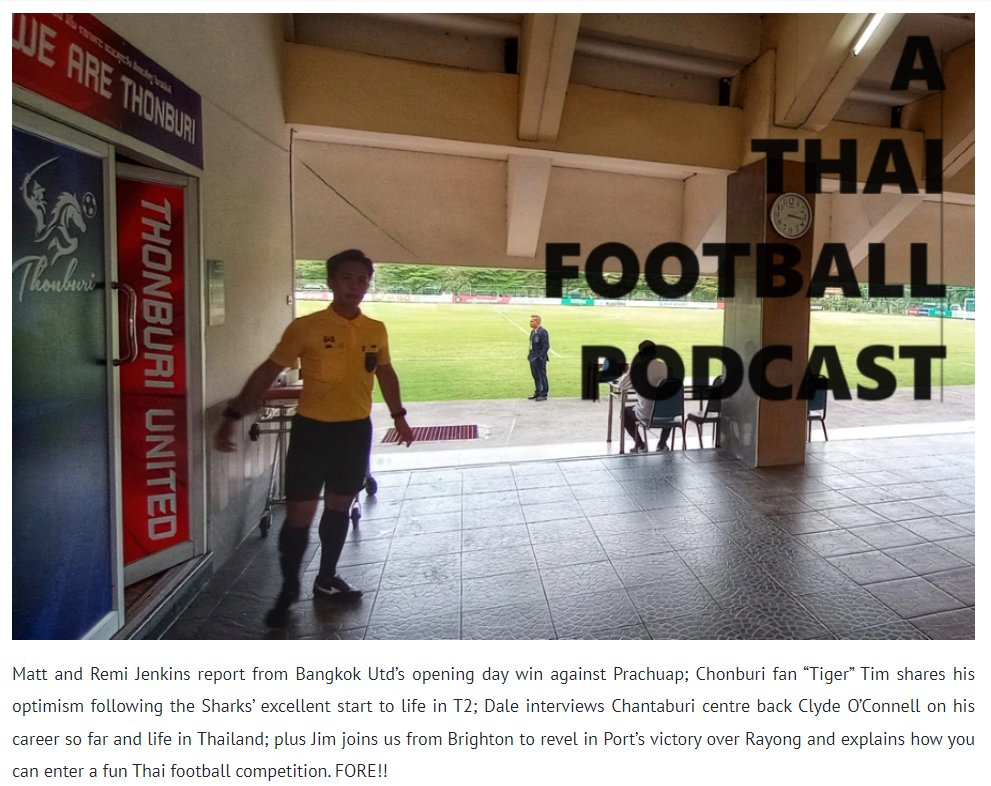 Thaifootballpod's tweet photo. A Thai Football Podcast
Episode 54: In Like Quinn
Available now!! https://t.co/mVRxGqdNuu
Details below.
Thanks to @TweetsbyJenks @clyde_connell4
@portfcsandpit Remi and Tim https://t.co/IcvMfdvrJd