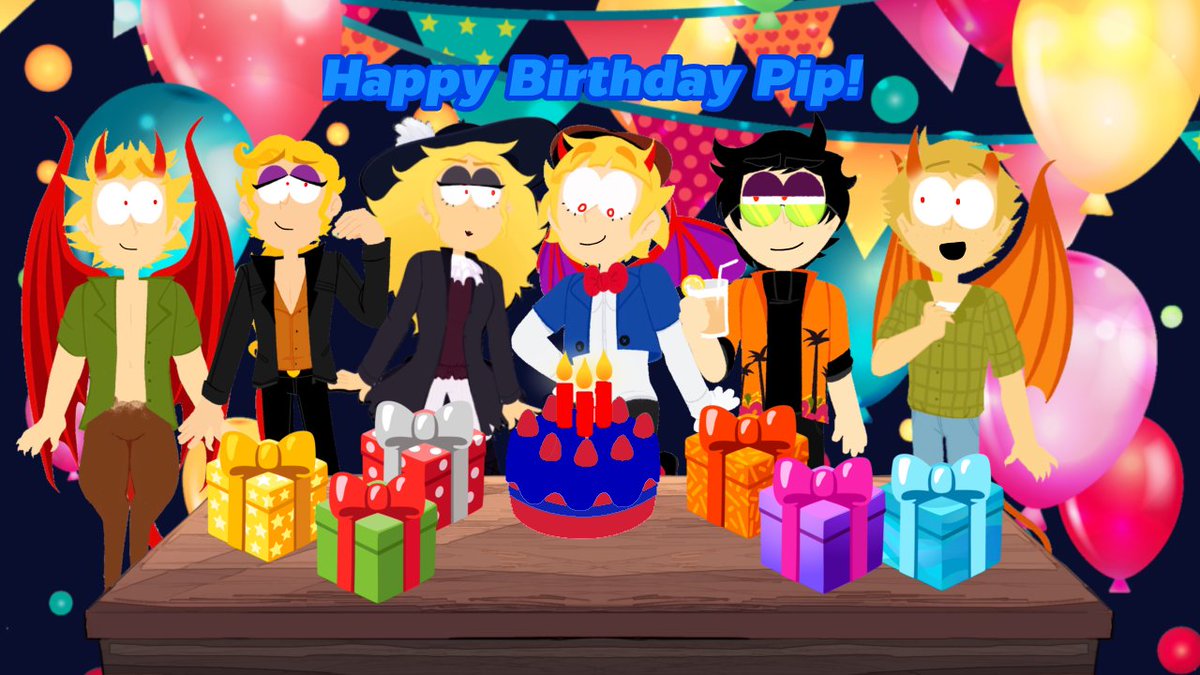 HelenAjqui's tweet photo. Happy Birthday To Hellpark Pip! ๐๐๐๐ฅณ #Hellpark #PipPirrup #DamienThorn #ThomasLacey #EstellaHavisham #TweekTweak #GregoryOfYardale #hellparktwt #SouthPark #sptwt https://t.co/ubEheL342H