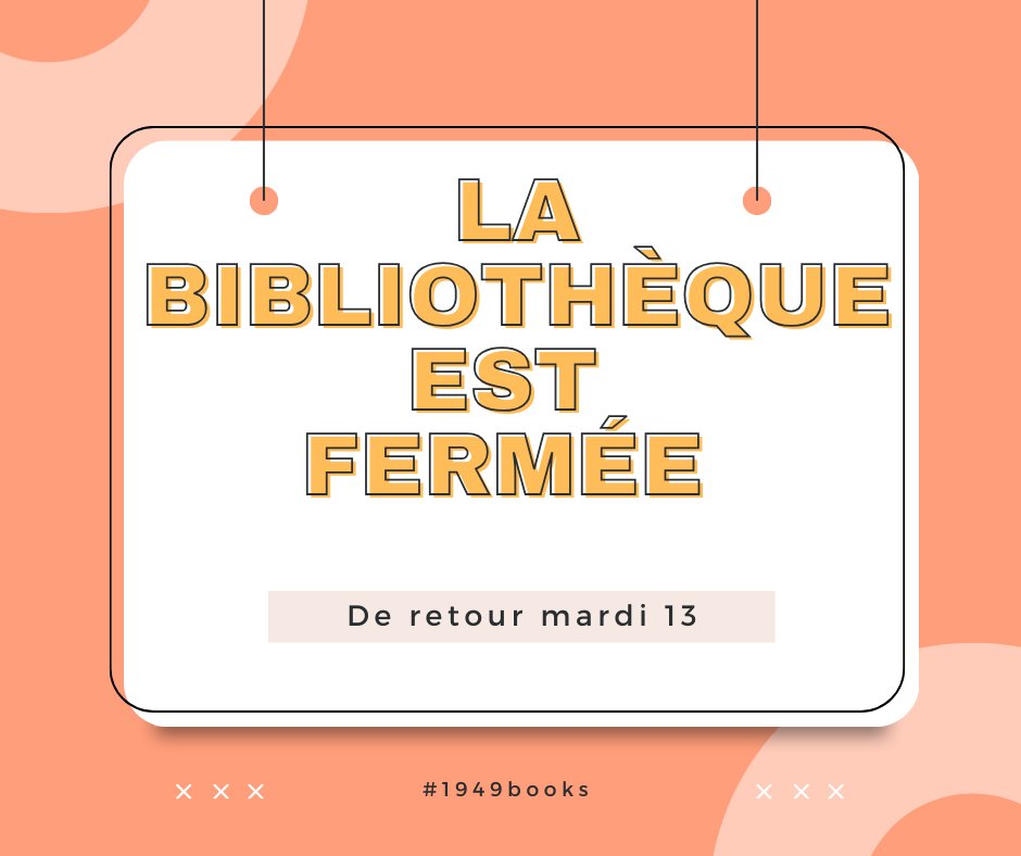 À titre exceptionnel, <a href="/1949books/">1949</a> est fermée aujourd'hui. Nous serons de retour le mardi 13 aux horaires habituels.

10h - 18h
Mardi au dimanche 

#1949books #Yopougon #Littérature
