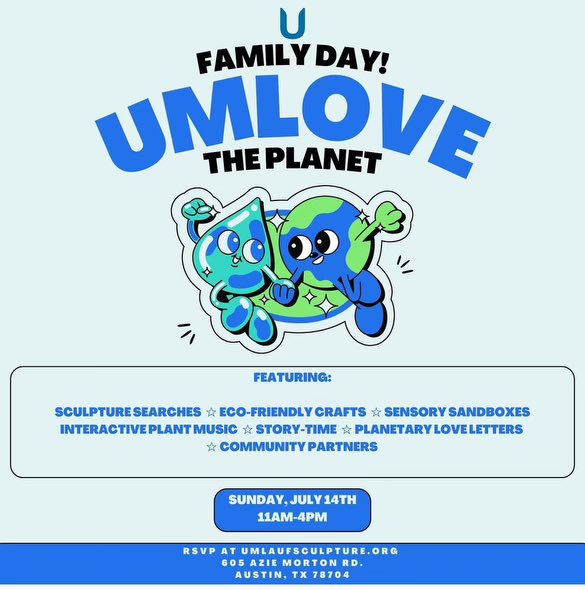 Headed over to <a href="/umlaufsculpture/">Umlauf Sculpture</a> for their FREE Family Day. Umlauf hosts fun events all year long.  For more info, visit  bit.ly/3S7XQ2i. @TexasOneFund