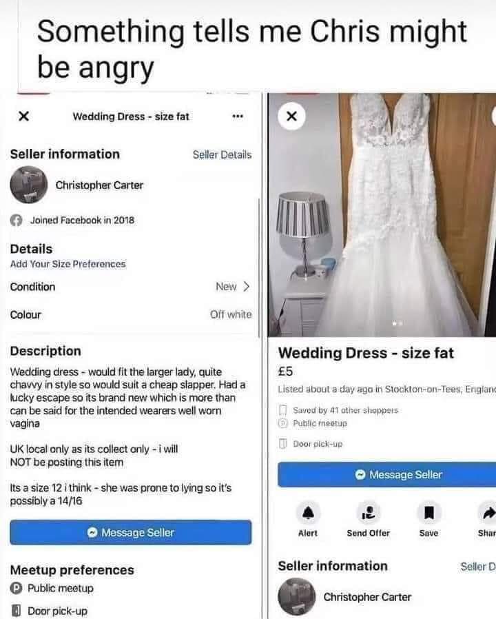 Something tells me the wedding is off 😂