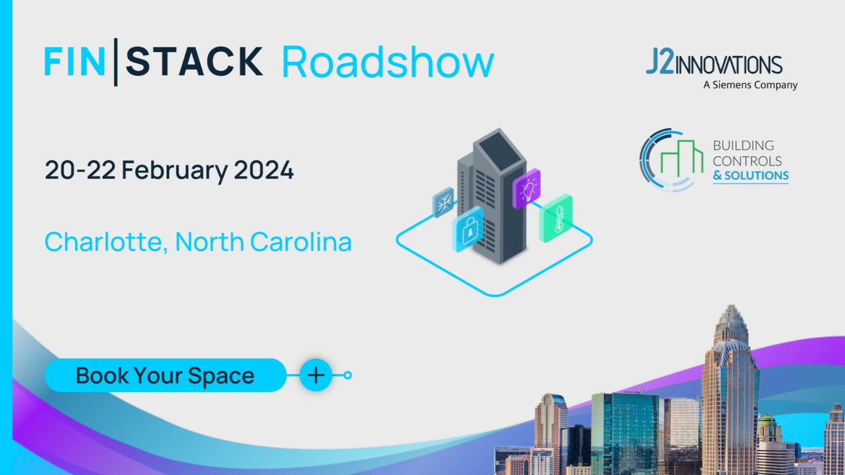 BuildinControl's tweet photo. Join us in Charlotte, as we host J2 Innovations - a Siemens Company's Jeremy Wolfe, for FIN | STACK technical training. Come in on Day 1, February 20 from 8 AM -5 PM for an in-depth overview, or join us all three days, February 20 - 22, to receive your *complimentary*. https://t.co/HcYd2kTx0i