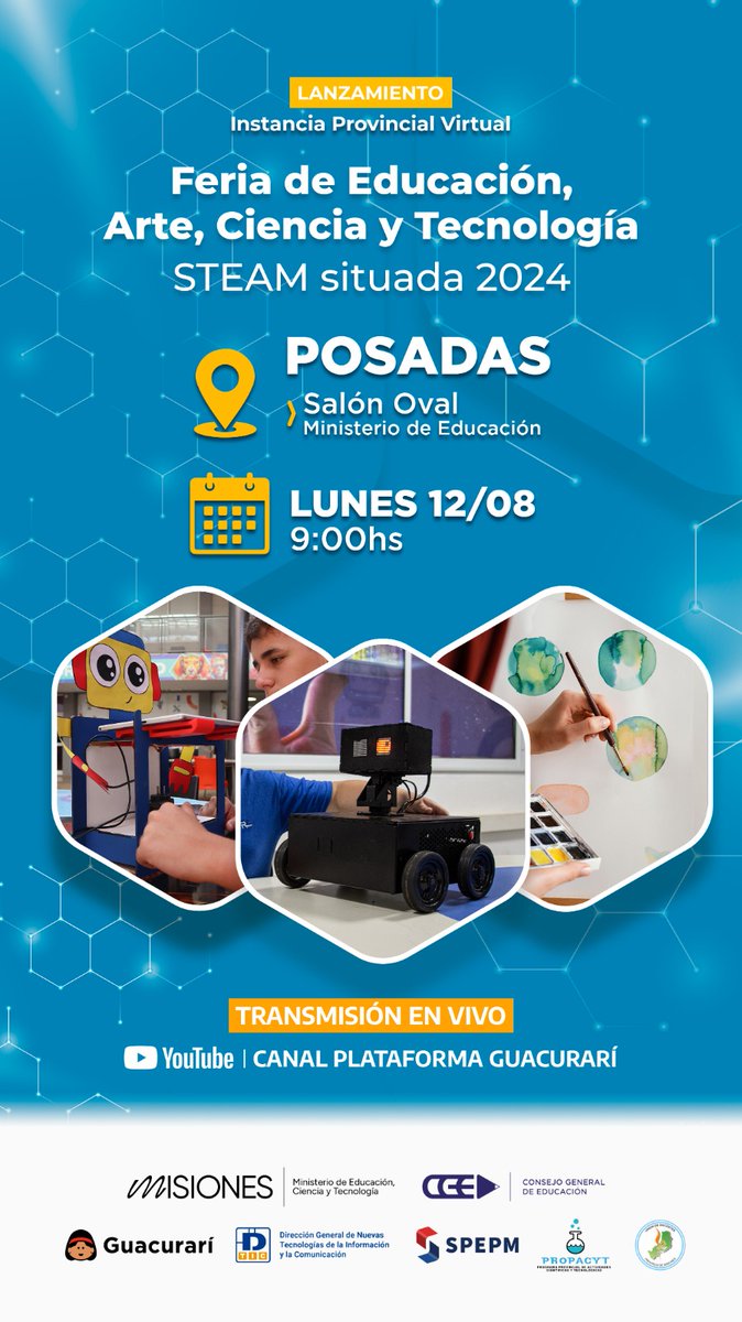 Te invitamos al lanzamiento de la instancia provincial de Ferias de Ciencias y Tecnología con el auspicio de <a href="/udpm_misiones/">UDPM</a>

▶️ Acompañanos desde el Canal de YouTube. 
<a href="/grillo141/">Ruben Dario</a> <a href="/passalacquaok/">Hugo Passalacqua</a>