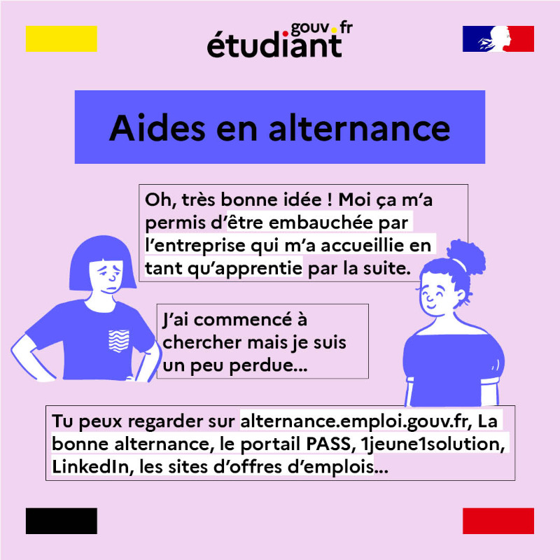 etudiantgouv's tweet photo. #RentreeEtu2024 🎒 Pourquoi faire le choix de l'#alternance pendant ses études ? Quelles sont les aides financières pour vous accompagner ? Découvrez tous les avantages 👇
#formation #insertionpro