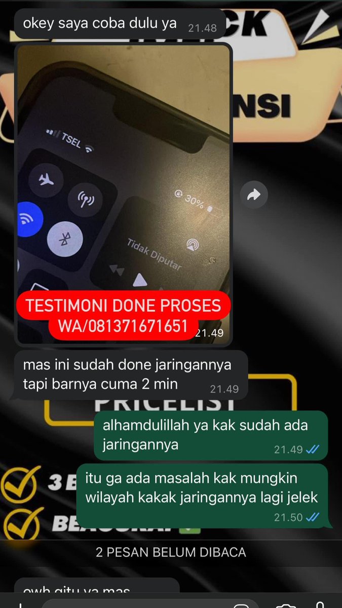 _Agasaputra's tweet photo. malam warga twit aku open unblock imei dan ini testimoni unblock imei done hari ini😁🥰 https://t.co/LdDw7jtCb4
#zonajajan #ZonaBA #zonauang #unblockimei #payafter https://t.co/5Z4AW4yjq2