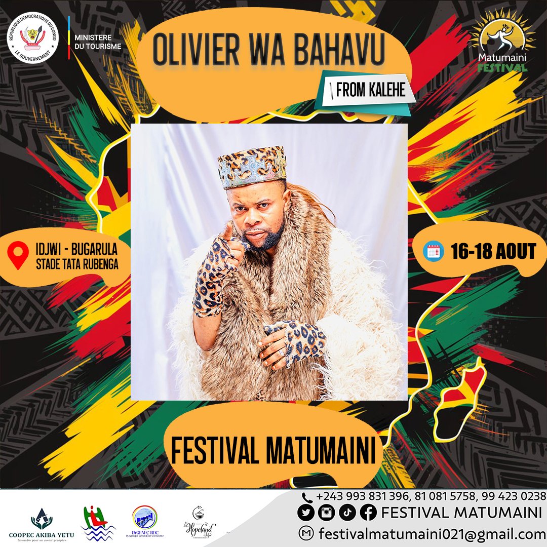 PASHA_GL's tweet photo. #MATUMAINIFestival2024
Bonne nouvelle ! #GUEST1
#OLIVIERWABAHAVU sera de la partie à la 3e édiction du festival Matumaini à Idjwi-Bugarula du 16 au 18 Août 2024 
Sur l’île d’Idjwi, sous le ciel éclatant, Olivier  chantera le chant des ancêtres, de l’Est de la RDC. https://t.co/RycKbYFBcS