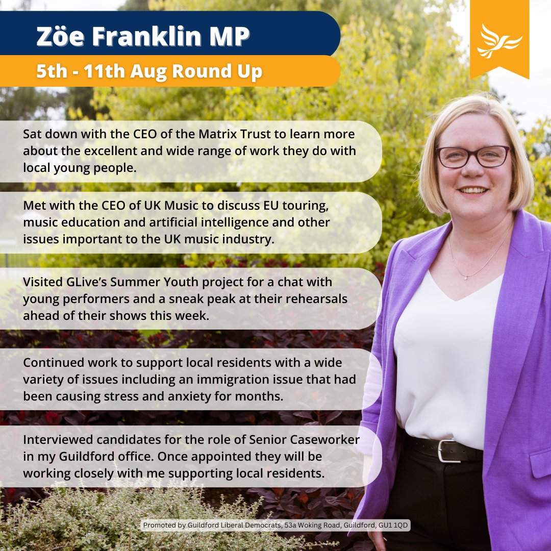 ZoeFranklinLD's tweet photo. It's been an interesting and varied week based in #Guildford constituency. Here's a snapshot: https://t.co/TGGvISmIj5