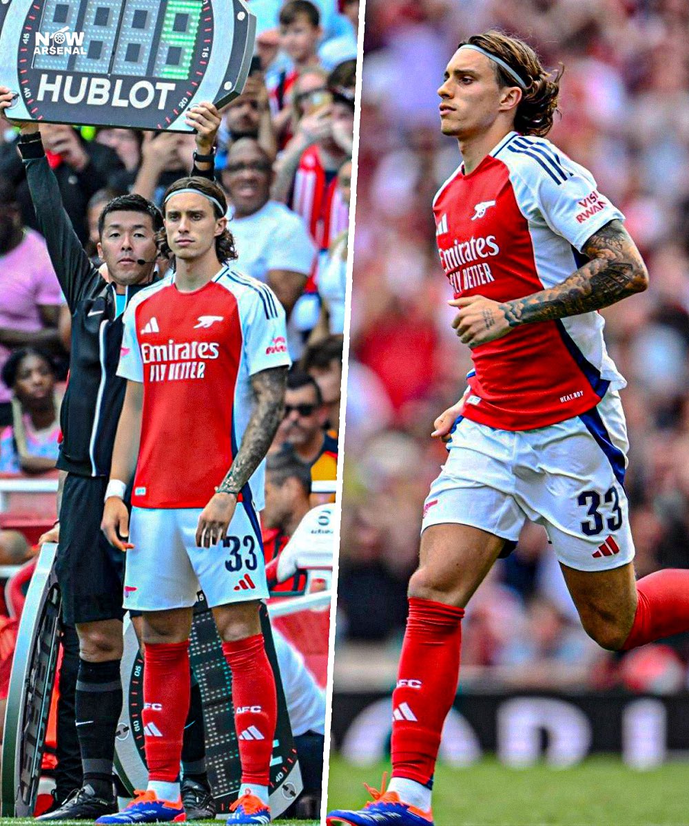 now_arsenaI's tweet photo. Riccardo Calafiori makes his Arsenal debut at the Emirates Stadium this afternoon.

Things you love to see! 🇮🇹😍 https://t.co/031Ikt7VNA