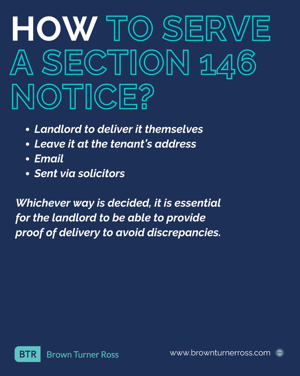 BrownTurnerRoss's tweet image. Are you a landlord dealing with a tenant who has breached their contract?

We have a team of legal property experts ready to help.
Contact us on  0170-454 2002 or law@brownturnerross.com.
#propertylaw #landlord #section146