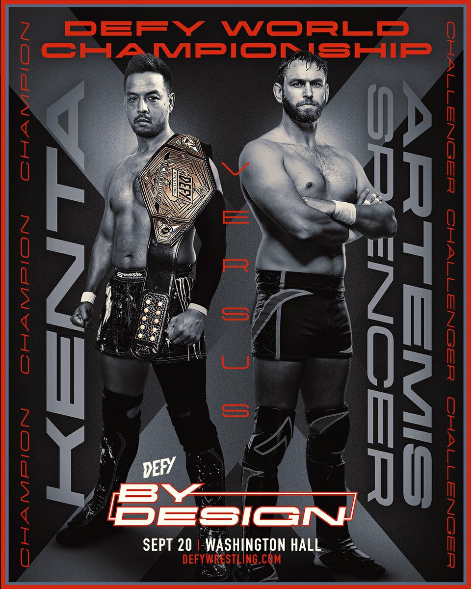 KaydrianWebb's tweet photo. • Defy Wrestling presents #ByDesign Sept. 20th Washington Hall
• If KENTA can successfully defend his title 🆚 Ricky Knight Jr. at @ThisIs_Progress Wrestling Never Sleeps August 26th ⤵️
• KENTA will defend Title 🆚 Artemis Spencer at Defy Wrestling #DefyByDesign https://t.co/u4NRFsbnqb