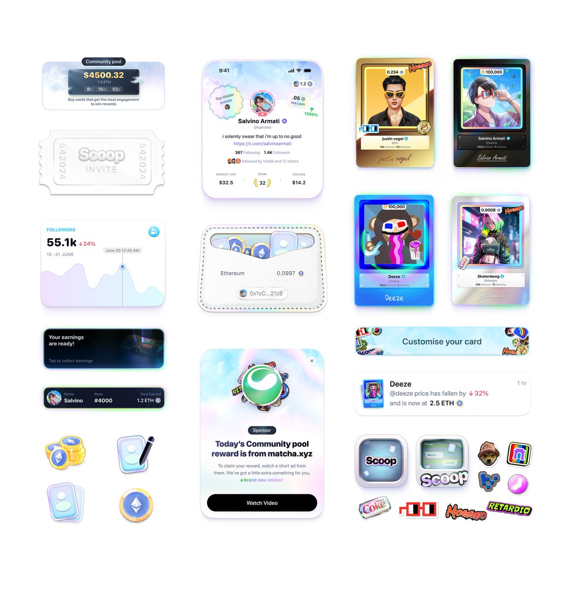 Components crafted with a lot of 💖