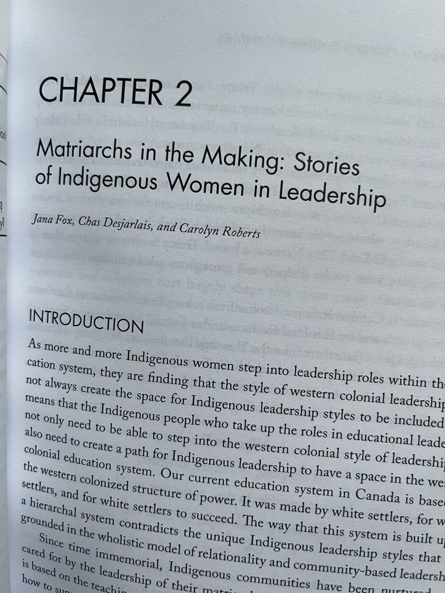 NehiyawSpirit's tweet photo. Came home from Europe last night to see the chapter I co-wrote with Carolyn @mcarolynroberts and Jana @JanaRFox1 in the book below. So excited to read our work. #Indigenouswrites #matriarchs #leadership https://t.co/FV3mRHphf6