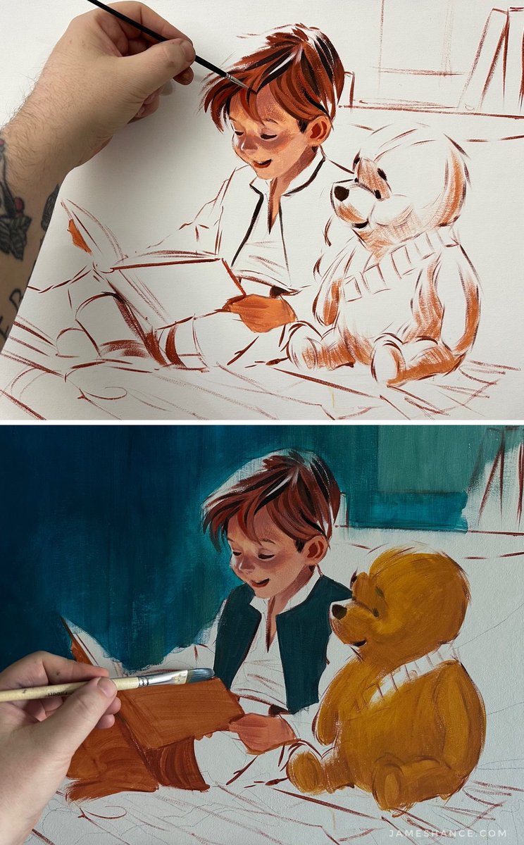 A new “Wookiee the Chew” piece in progress today 🐾 

✨🎨(Gesso / Gouache on Canvas Panel)